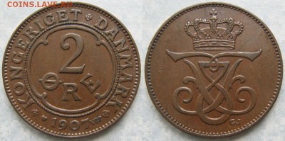 Дания 2 эре 1907 до 13-07-19 в 22:00 - Дания 2 эре 1907    175-ак13-3833