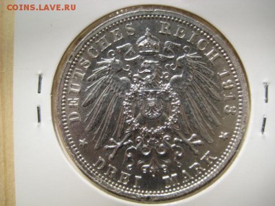 Германия ,Саксония 3 марки 1913 г. - 002.JPG