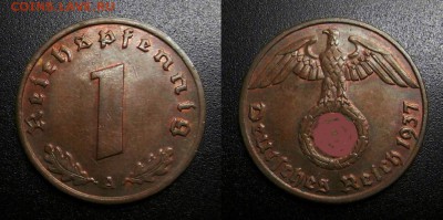 Германия (3-й Рейх) 1 рейхспфенниг (1937 А) до 11.07 - Германия (3-й Рейх) – 1 рейхспфенниг (1937 А) бронза №6