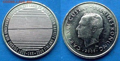 Швеция - 1 крона 2009 года (200 лет разделению) до 14.07 - Швеция 1 крона 2009