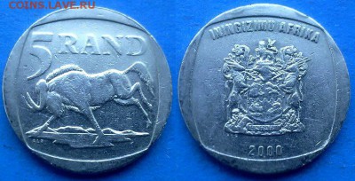 ЮАР - 5 рандов 2000 года до 14.07 - ЮАР 5 рандов 2000
