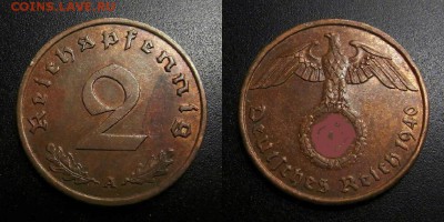 Германия (3-й Рейх) 2 рейхспфеннига (1940 А) до 11.07 - Германия (3-й Рейх) – 2 рейхспфеннига (1940 А) бронза №4