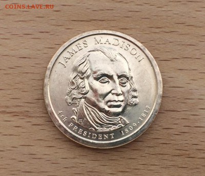 США 1 доллар 2007 двор P Президент США Джеймс Мэдисон - ssha_1_dollar_2007_dvor_p_prezident_ssha_dzhejms_medison_1809_1817