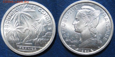 Коморские острова 2 франка 1964 г До 09.07 в 22-00МСК - 2 фр Полинезия