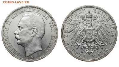 Баден. 3 марки 1908 г. G. Фридрих II. До 11.07.19. - DSH_1270.JPG