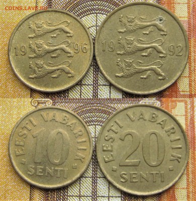 ЭСТОНИЯ 1,2,10,20 сентИ 1929-34-92-96+1 крона 1993-95. 15.07 - 041.JPG