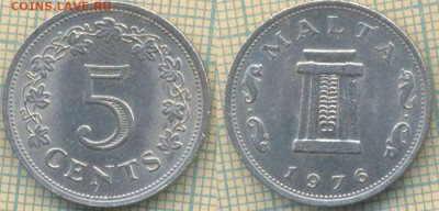 Мальта 5 центов 1976 г. , до 15.07.2019 г. 22.00 по Москве - Мальта 5 центов 1976  6548