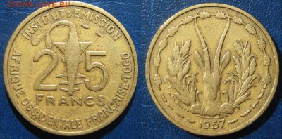 ТОГО (Французская колония) 25 франков 1957г  10.07 в 22-00МС - того 25 ф