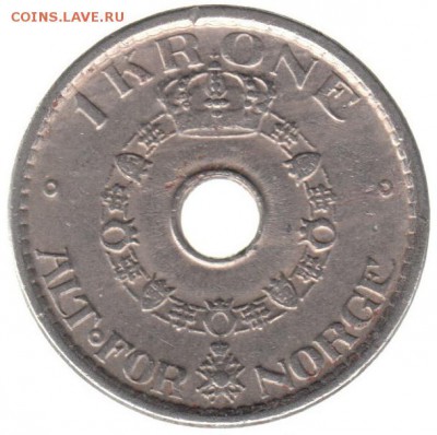 Норвегия 1 крона 1951 до 14.07 в 22.00 - 35-2