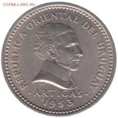 Уругвай 5 сентезимо 1953 до 14.07 в 22.00 - 44-2