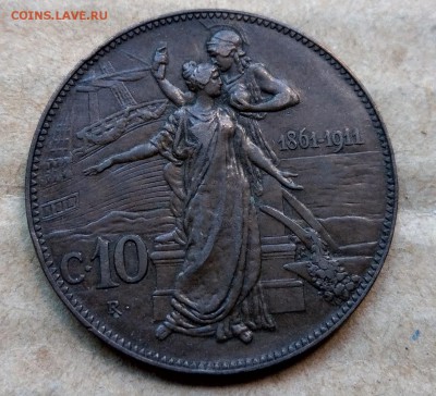 Италия 10 чентезимо 1911 50 лет государства до 22-00 12.07 - IMAG2176~2