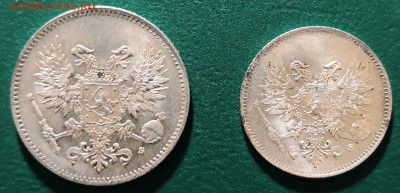 Русская Финляндия: 50, 25 пенни 1917г, до 13.07.19г 21:00мск - 50,25 пенни,.