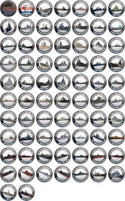 монеты правители россии 121 штука и корабли (сувенирка) - set222