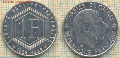 Франция 1 франк 1988 г. 30 лет, до 18.07.2019 г. 22.00 по Мо - Франция 1 франк 1988  6086
