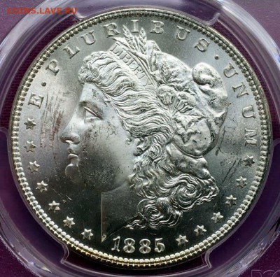США 1 Доллар Моргана 1885 P СЕРЕБРО Слаб PCGS MS63 - 5