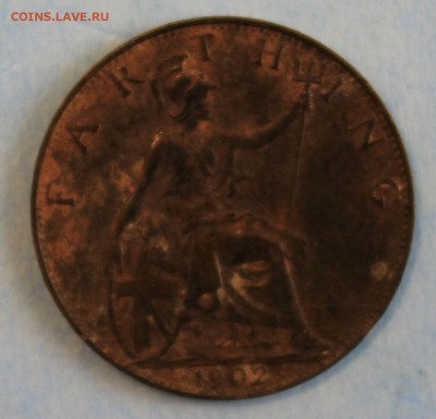 С РУБ.CТАРАЯ БРИТАНИЯ  фартинг 1902г. ЭДВАРД-VII  до 18.07 - IMG_7948.JPG