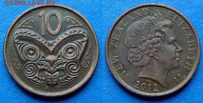 Новая Зеландия - 10 центов 2012 года до 20.07 - Новая Зеландия 10 центов 2012