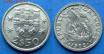 Португалия - 2.5 эскудо 1982 года до 20.07 - Португалия 2.5 эскудо 1982
