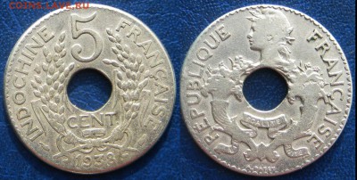 Французский Индокитай 5 центов 1938 г До 16.11 В 22-оо МСк - ф идок