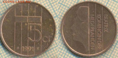 Нидерланды 5 центов 1991 г. , до 19.07.2019 г. 22.00 по Моск - Нидерланды 5 центов 1991  5418