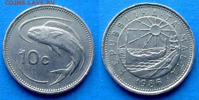 Лодка) до 20.07 - Мальта 10 центов 1986