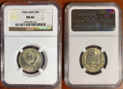 16 монет в слабах NGC, до 21.07.2019 г. 22-00 - 50 1964