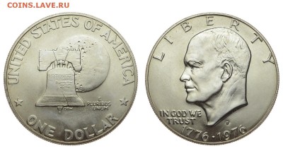 США. 1 доллар 1976 г. Эйзенхауэр. Колокол. До 20.07.19. - DSH_1445.JPG
