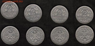 Германия-ФРГ-2 марки 1951(D,F,G,J) - 4 шт.в состоянии VF+ - 2 марки 1951 все дворы