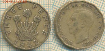 Великобритания 3 пенса 1942 г., до 20.07.2019 г. 22.00 по Мо - Великобритания 3 пенса 1942  4013