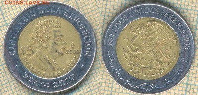 Мексика 5 песо 2008 г. Столетие , до 20.07.2019 г. 22.00 по - Мексика 5 песо  2008  6593