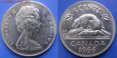 Канада 5 центов 1966 до 23-07-19 в 22:00 - Канада 5 центов 1966    160-кл2-5961