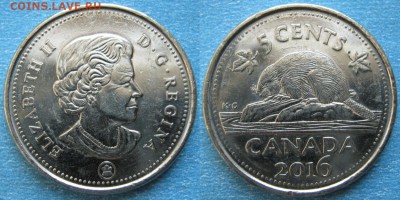 Канада 5 центов 2016 до 23-07-19 в 22:00 - Канада 5 центов 2016    180-k56-10390