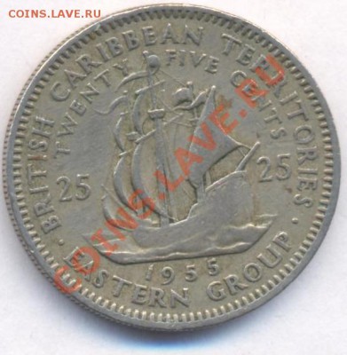 Карибы 25 центов 1955 г.До 9.07.11 г. 21-00 МСК. - Карибы.55