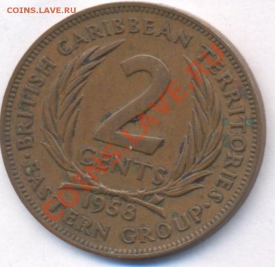 Карибы 2  цента 1958 г.До 9.07.11 г. 21-00 МСК. - Карибы
