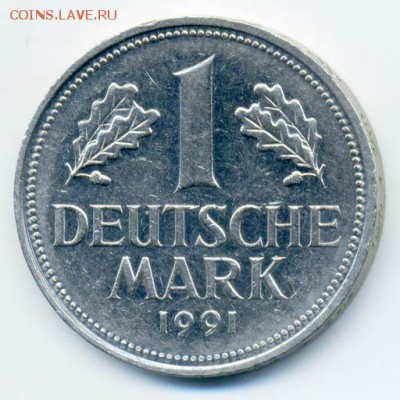 ФРГ 1 марка 1991 D - ФРГ_1марка-1991-D_Р
