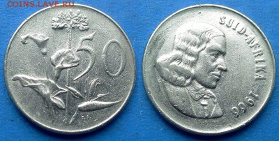ЮАР - 50 центов 1966 года до 24.07 - ЮАР 50 центов 1966