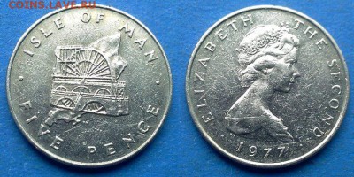 Остров Мэн - 5 пенсов 1977 года до 24.07 - Остров Мэн 5 пенсов 1977