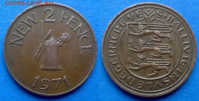 Гернси - 2 новых пенса 1971 года до 25.07 - Гернси 2 новых пенса 1971