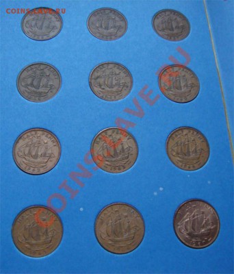 Набор монет Великобритании - HALF PENNY (1931 - 1967) - half-pennies-03