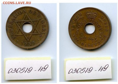 1 пенни 1959 г. Нигерия - нигео