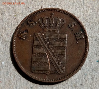 Саксония 2 пфеннига 1854 - IMAG2255~2