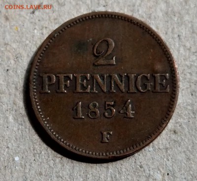 Саксония 2 пфеннига 1854 - IMAG2254~3
