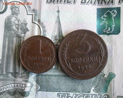 1 и 3 копейки 1924 года. До 26.07.19г 22.00 МСК - 1