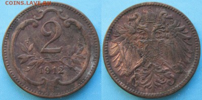 Австрия 2 геллера 1912 до 27-07-19 в 22:00 - Австрия 2 геллера 1912    5520