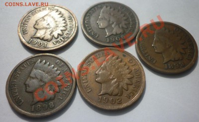 Лот №40. 5 монет по 1 центу США 1898-1902 до 22:00 14.07.11 - 1c_1898-1902_11