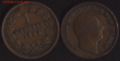 Мелочь старой Германии на оценку - Баден 1 крейцер 1845