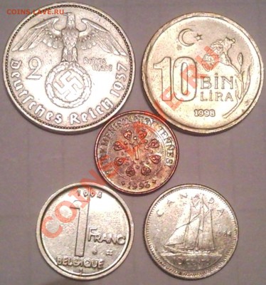 набор иностр.монет   5шт  до13.07.2011  22.00 по моск - 5 шт ино_2