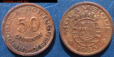 МОЗАМБИК 50 сентаво 1953 г До 31.07 в 22-00 МСК - мозам 50 сент