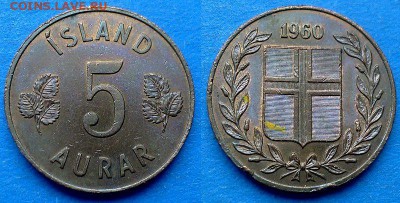 Исландия - 5 эйре 1960 года до 6.08 - Исландия 5 эйре 1960