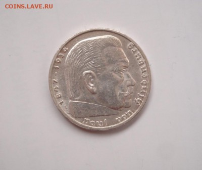 3 РЕЙХ, 5 RM 1938 "А", Гинденбург со свастикой, до 04.08 - 7